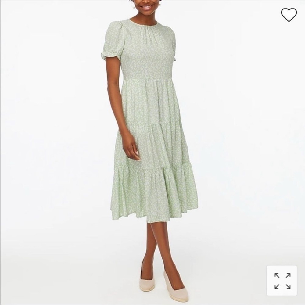 J. Crew Factory Green Floral Maxi Dress